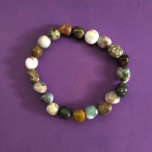 🍁2/30🍁Cute Handmade Elastic River Stones Bracelet Unisex Hand cradted Bracelet